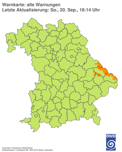 Aktuelle Warnkarte: Bayern
