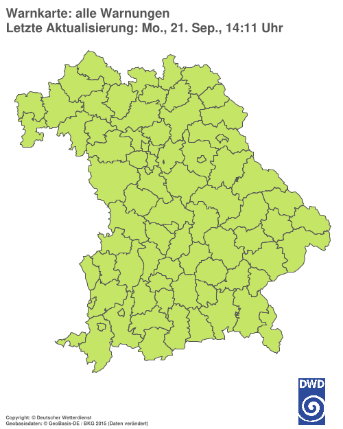 Aktuelle Warnkarte: Bayern