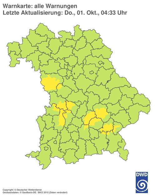 Aktuelle Warnkarte: Bayern