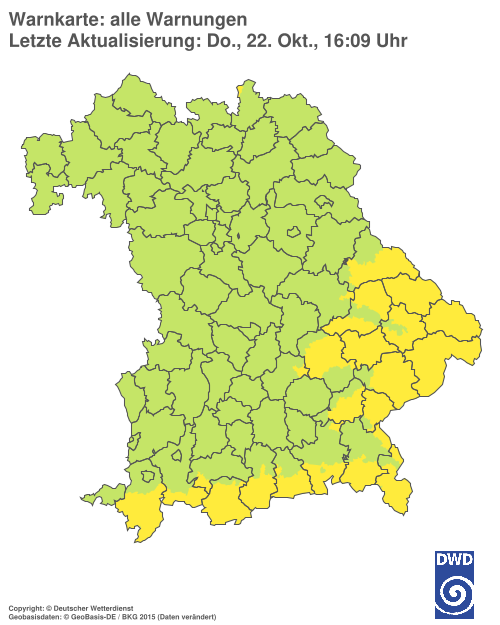Aktuelle Warnkarte: Bayern