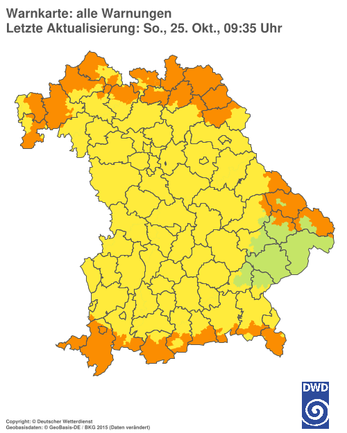 Aktuelle Warnkarte: Bayern