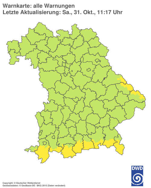 Aktuelle Warnkarte: Bayern